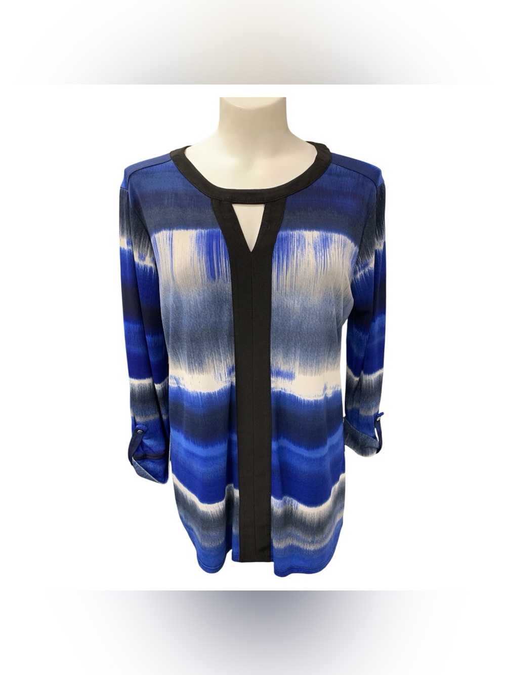 Cocomo Blue & Black Ombre Keyhole Tunic Size M